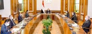 اجتماع الرئيس السيسي مع رئيس الوزراء ووزيرة الصناعة
