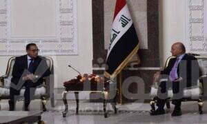 رئيس الوزراء خلال لقاءه الرئيس العراقى