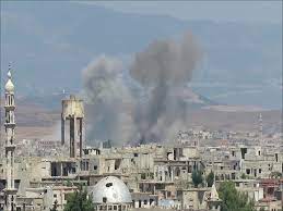 صورة قتلى وجرحى جراء قصف صهيوني باتجاه حمص السورية