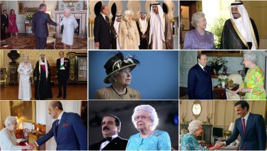 بالصور.-الملكة-إليزابيث-الثانية-مع-قادة-دول-عربية