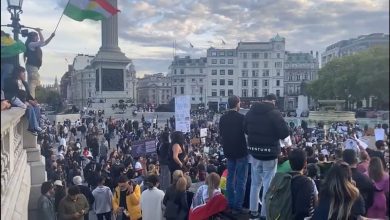 شاهد.-تظاهرات-في-لندن-احتجاجًا-على-وفاة-الشابة-الإيرانية-مهسا-أميني