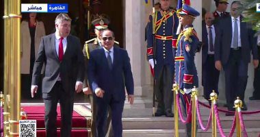 الرئيس الكرواتى يصل قصر الاتحادية والرئيس السيسى فى استقباله