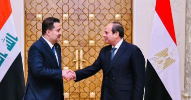 الرئيس السيسي يؤكد الحرص على الإسراع فى تنفيذ مشروعات مشتركة بين مصر والعراق